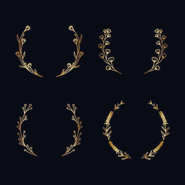 Vintage Golden Metallic Wreath Collection