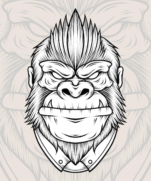 Vintage Gorilla Boss Illustration