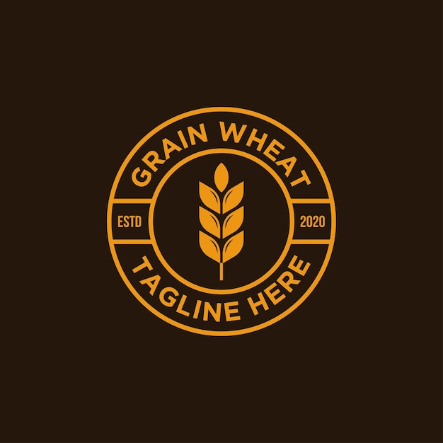 Vintage grain wheat logo