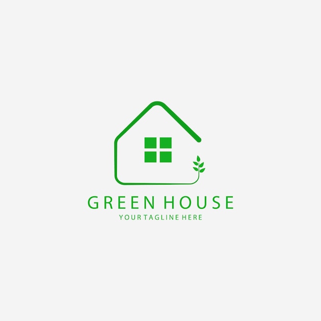 Vintage Green House Logo Vector Illustration Design Icon Creative