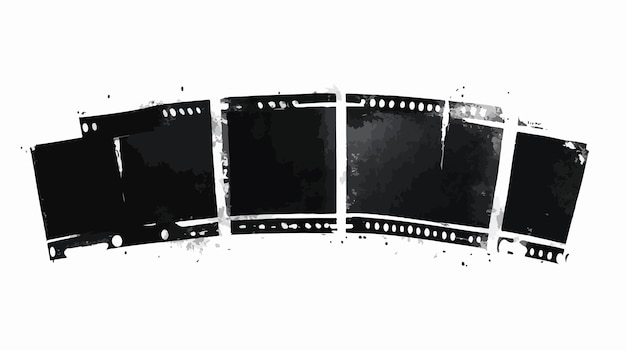 Vector vintage grunge filmstrip border frame for film photography