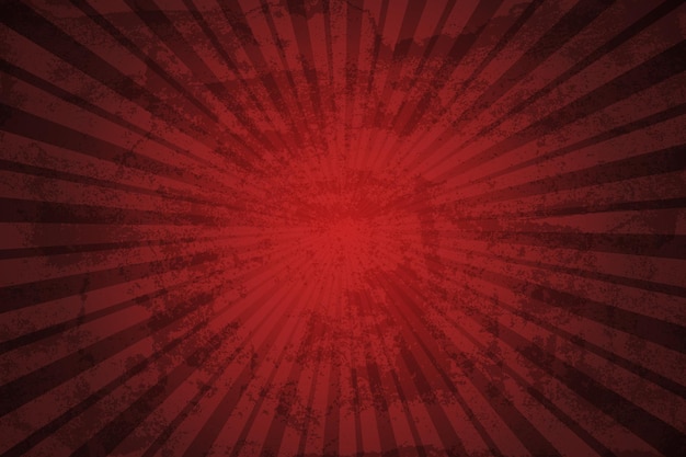 Vintage grunge red background with rays vector illustration