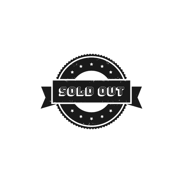 Vintage grunge Sold out logo badge design vector