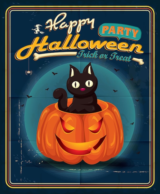 Vintage Halloween poster design