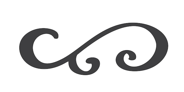 Vintage hand drawn flourish separator Calligraphy elements symbol linked join passion and wedding