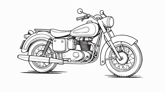 Vector vintage hand drawn motorcycle sketch illustration