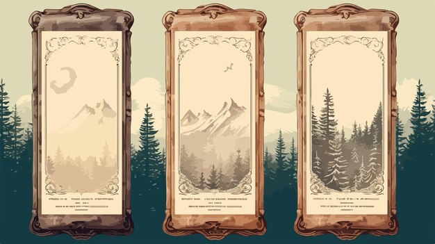 Vector vintage hand drawn paper scroll illustration