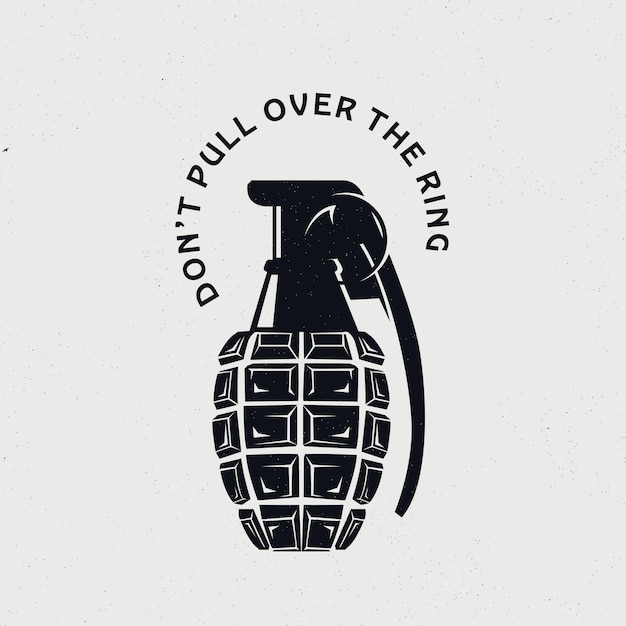 vintage hand grenade sillhouette illustration