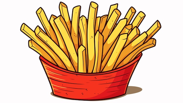 Vintage Handdrawn French Fries Cartoon on Car Background