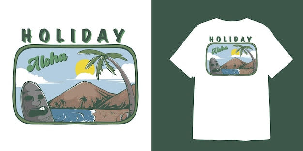 Vintage hawaii holiday t shirt design