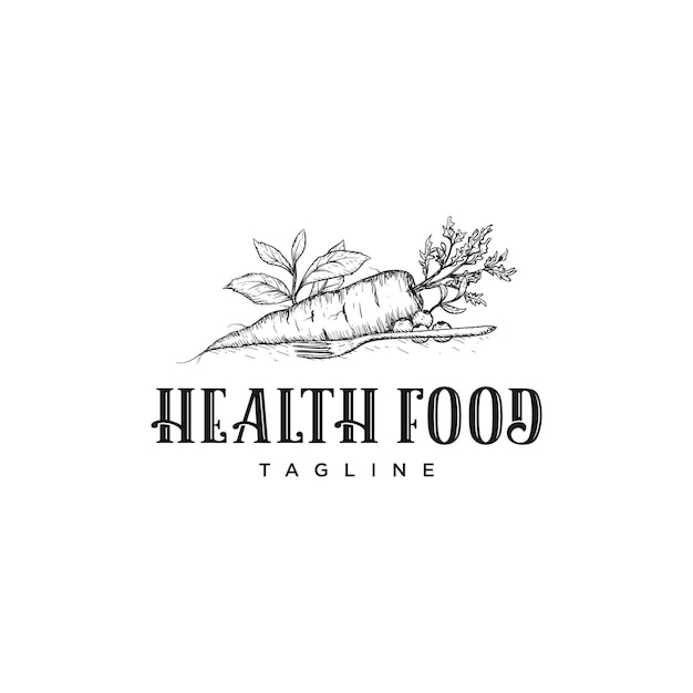 Vintage Health food Logo Vector