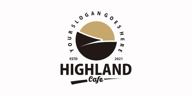 Vintage highland cafe logo, reference logo