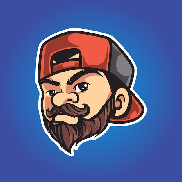 Vintage Hipster Man Mascot Logo