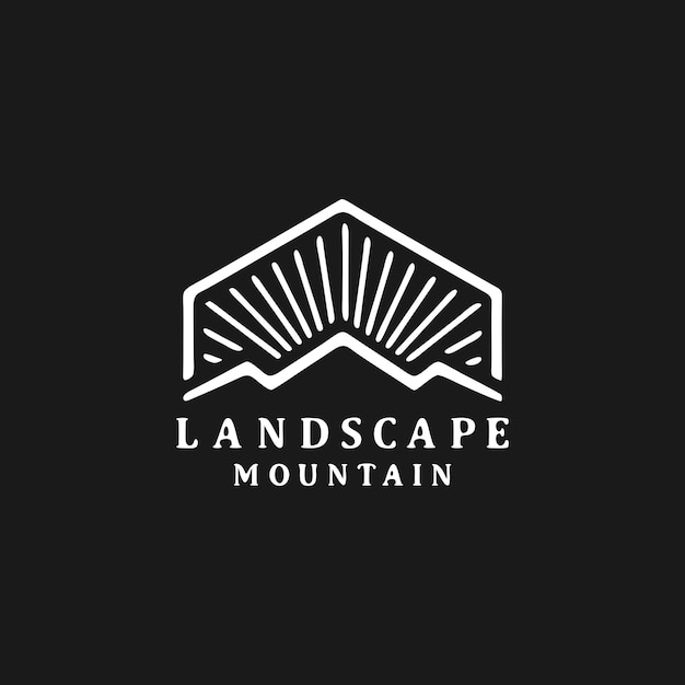 vintage hipster mountain landscape logo