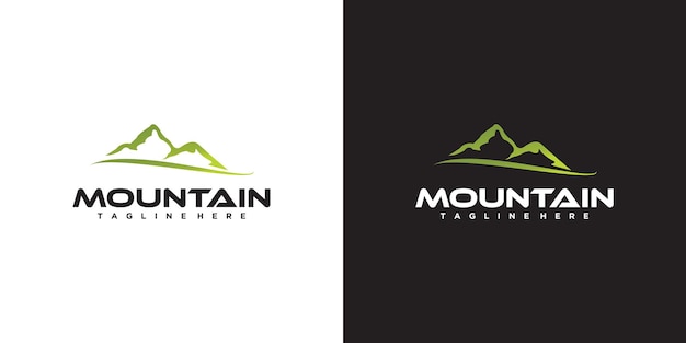 Vintage hipster retro mountain logo design Premium Vector