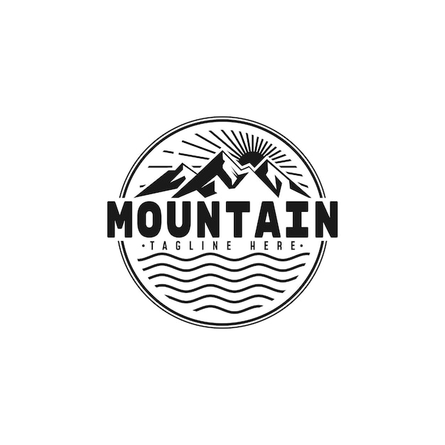 Vintage Hipster Retro Mountain Logo Design