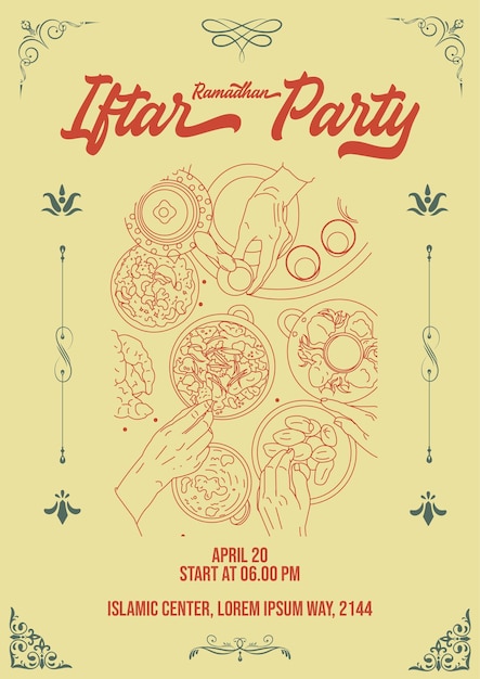 Vintage Iftar Party Invitation