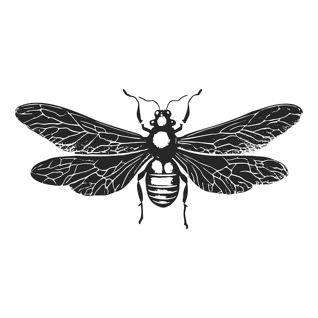 Vintage Insect Illustration Black and White Fly Art