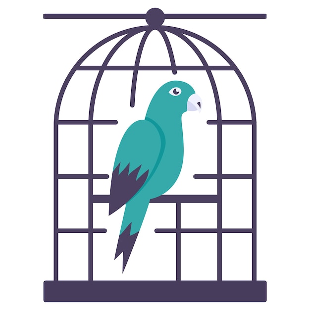 Vintage Iron Antique Parrot Cage concept Small indoor Aviary vector design Pet and Vet Animal