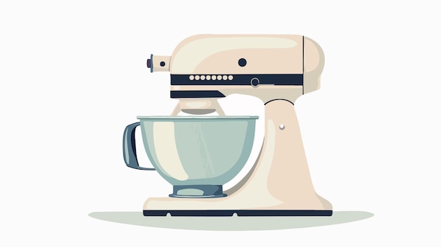 Vintage Kitchen Stand Mixer Flat Illustration