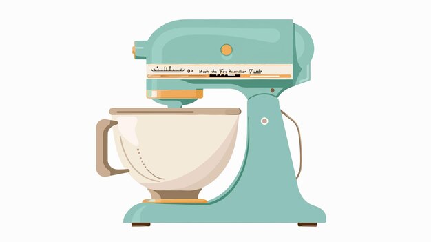 Vintage Kitchen Stand Mixer Flat Illustration