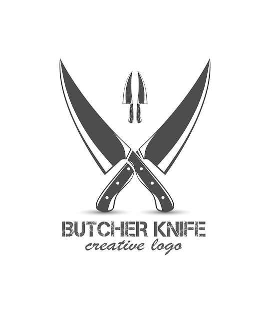 vintage knife logo butcher logo vector