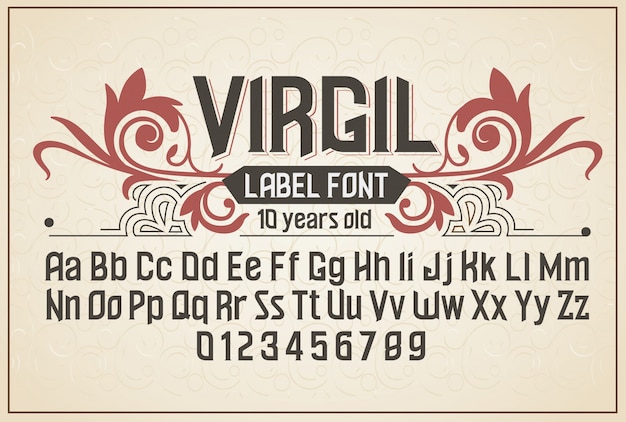 Vintage label font Alcohol label style