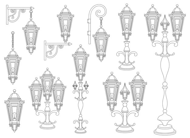 Vector vintage lamp vector design illustration isolated on background