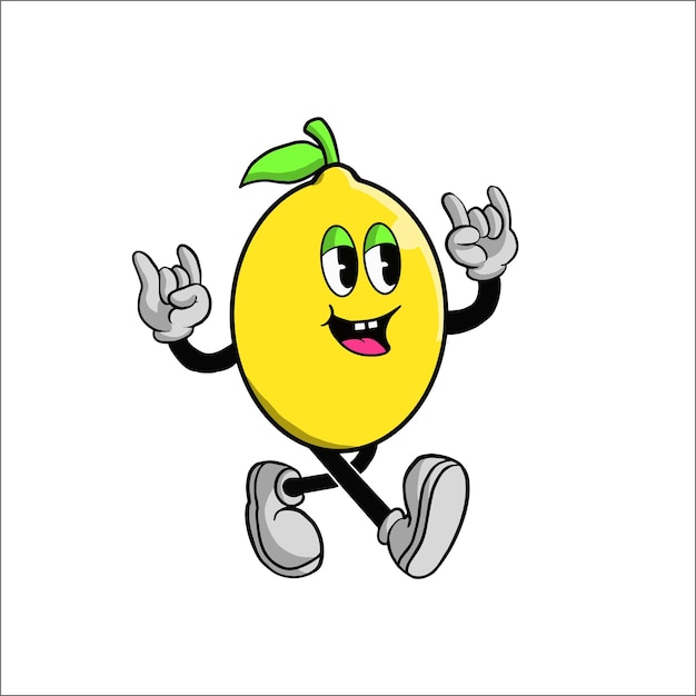 Vintage Lemon Cartoon Character 9039s Premium Vector