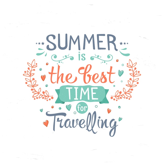 Vintage lettering on summer holidays, travel