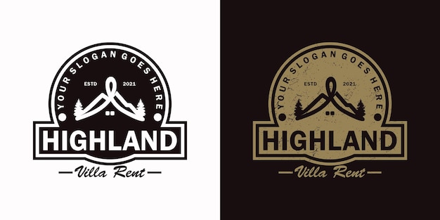 Vintage logo, cabin rent, villa rent, and other cabin rent, logo reference for business