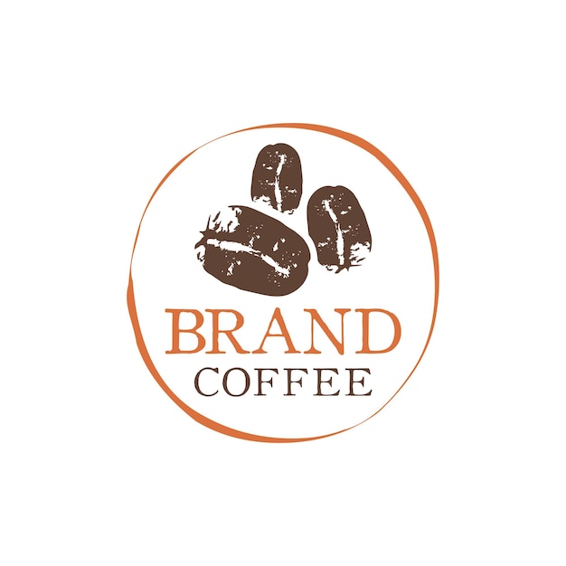 Vintage logo coffee bean icon vector illustration template