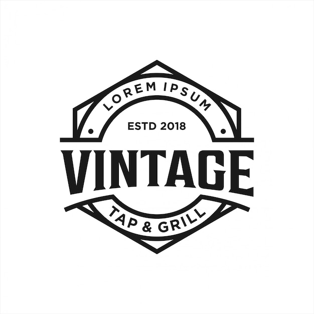 vintage logo design tap & grill