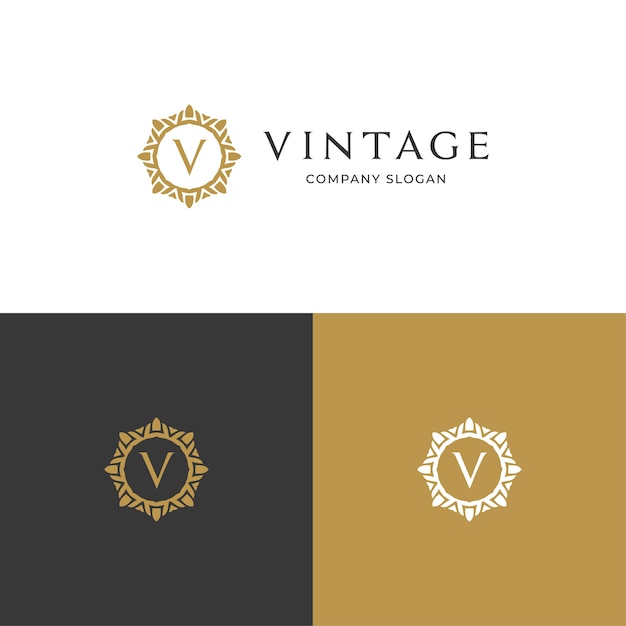 vintage logo emblem elegant luxury