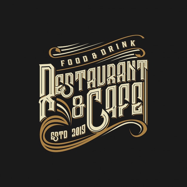 Vintage logo for restaurant food and drink