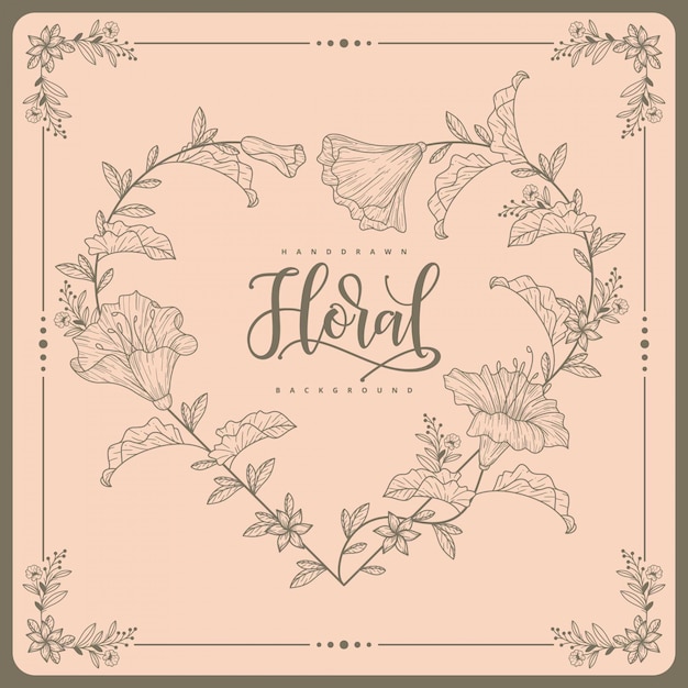 vintage lovely floral wreath template background