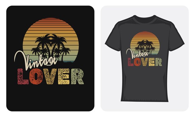 Vector vintage lover retro t shirt design