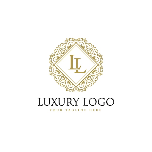 Vintage luxury emblem heraldic logo with ornamental frame