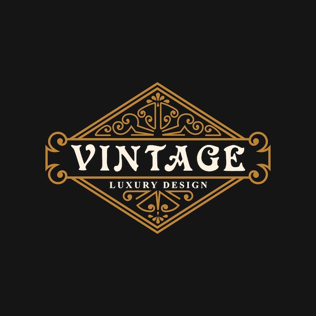 Vintage luxury ornament logo template