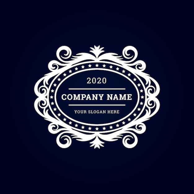 Vintage luxury premium logo with decorative frame