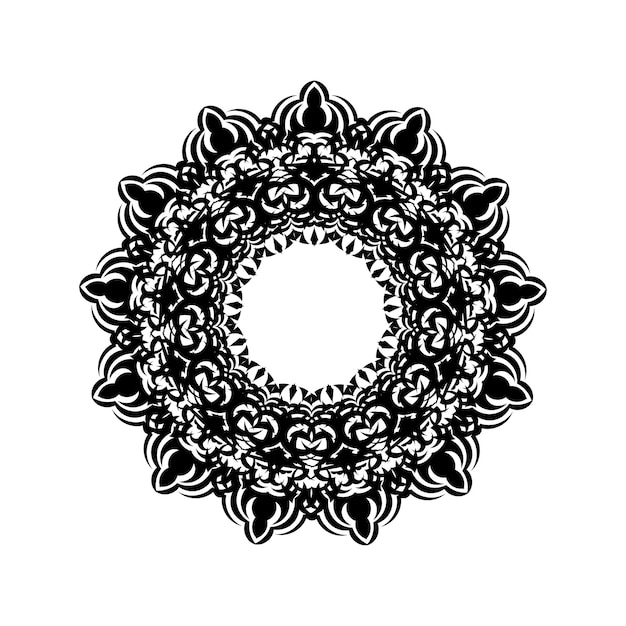 Vintage mandala logo round ornament for design Isolated on a white background Vector illustration