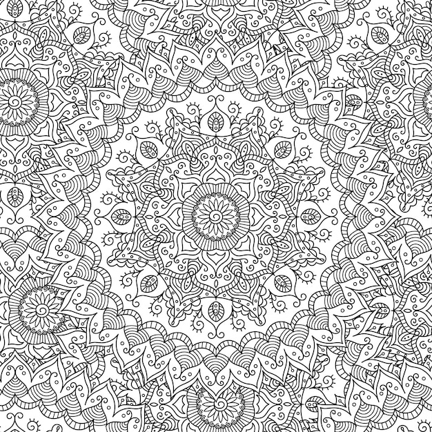 Vintage mandala seamless pattern.