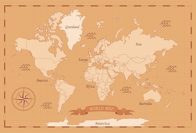 Vintage map of the world