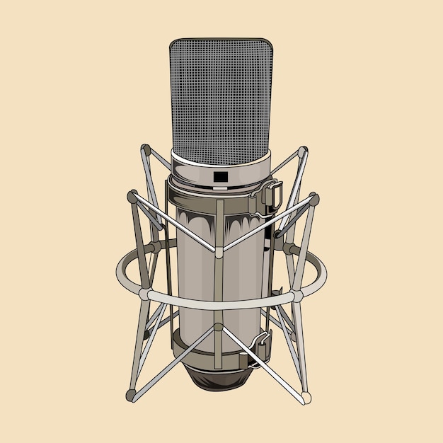 vintage microphone vector, Retro microphone stock Illustration