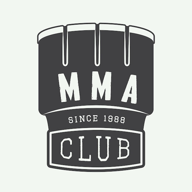 Vintage mixed martial arts logo, badge or emblems. Vector illustration