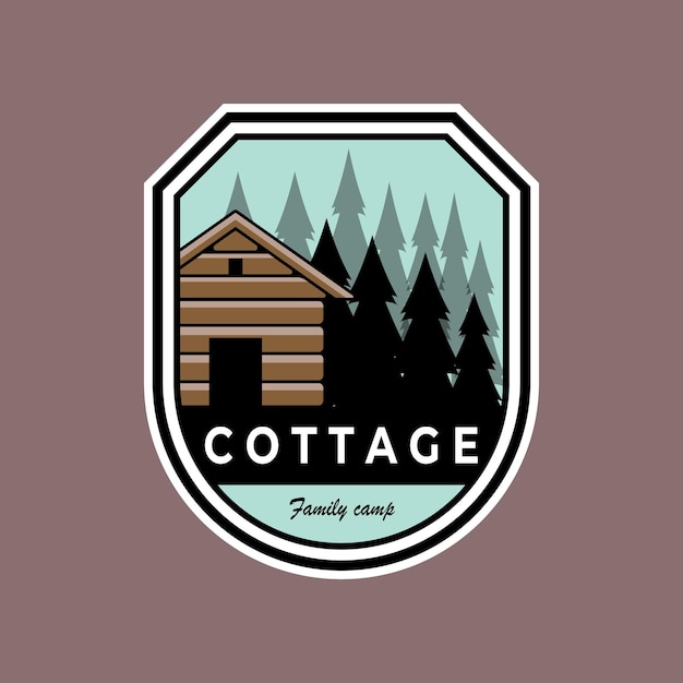 Vintage modern cottage emblem logo vector illustration