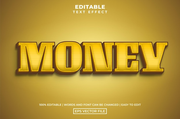 Vintage money editable text effect template gold retro text style