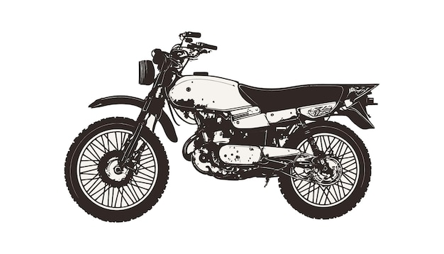 Vintage monochrome motorcycleClassic vintage motorcyclechopper bike vector illustration