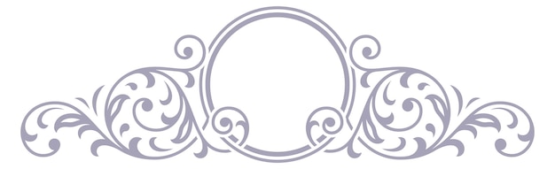 Vintage monogram template Ornate flourish round frame