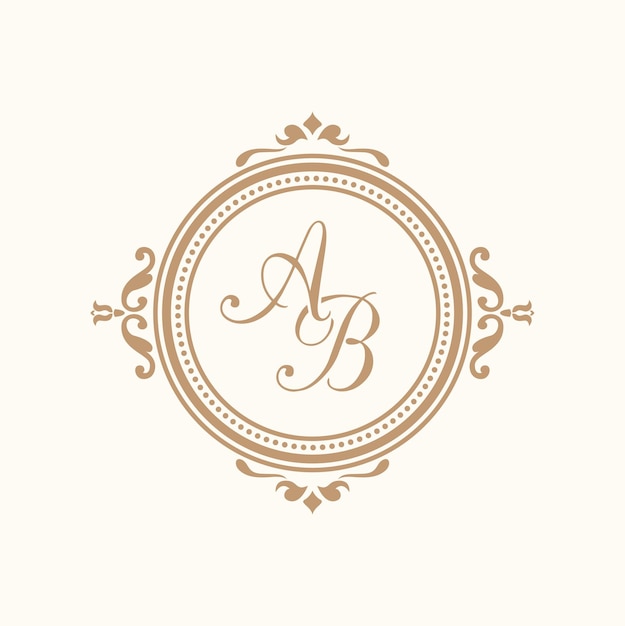 Vintage monogram template